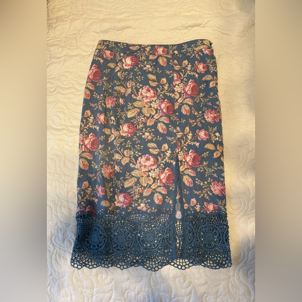 Free People Women’s Floral Pencil Skirt Size 2